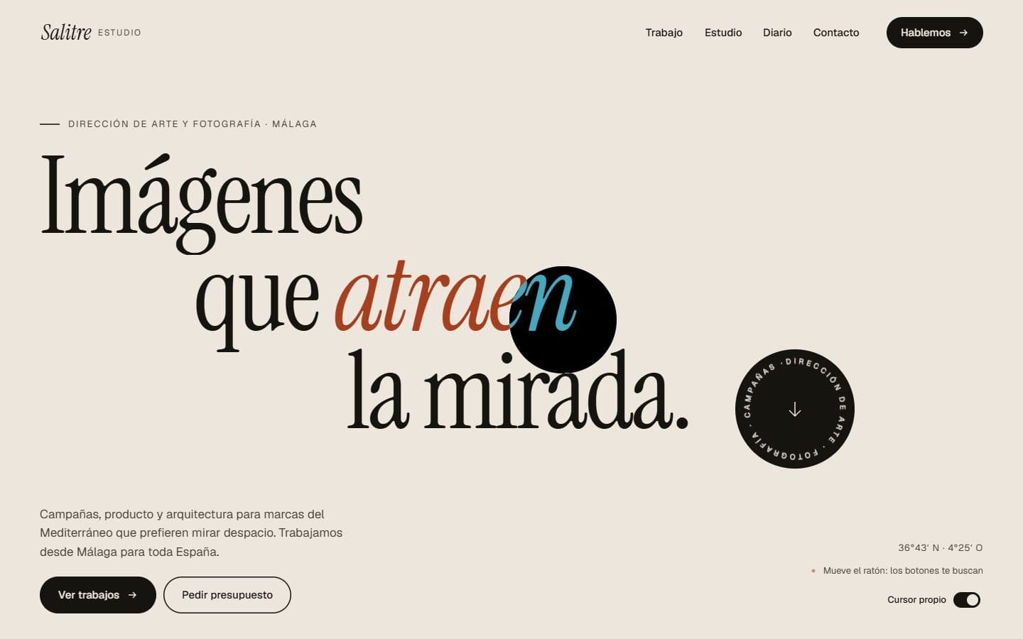 Lo que generó la IA con el prompt Completo de Cursor magnético