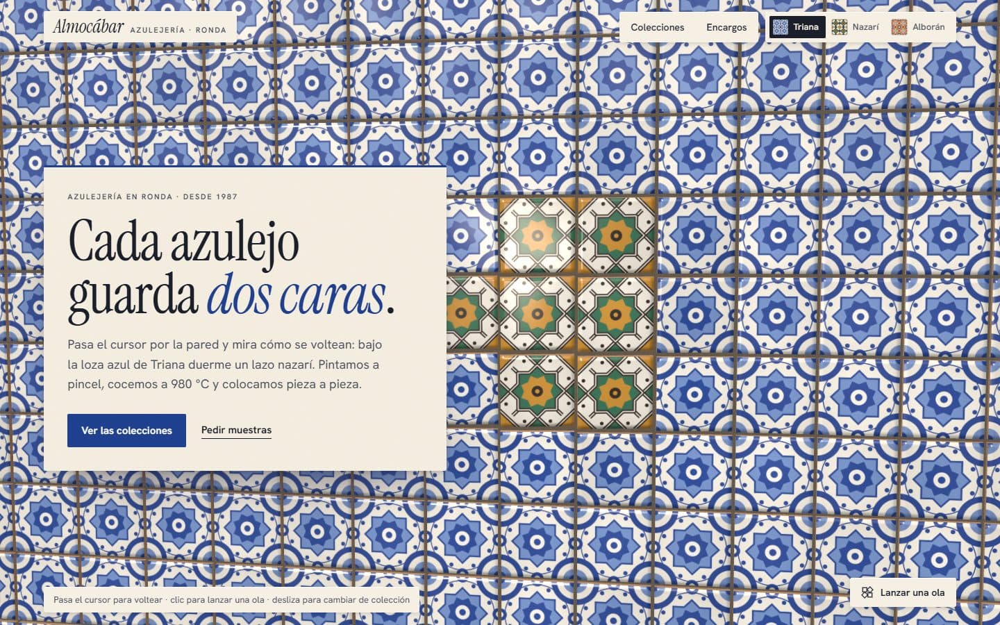 Lo que generó la IA con el prompt Completo de Muro de mosaicos que se voltean
