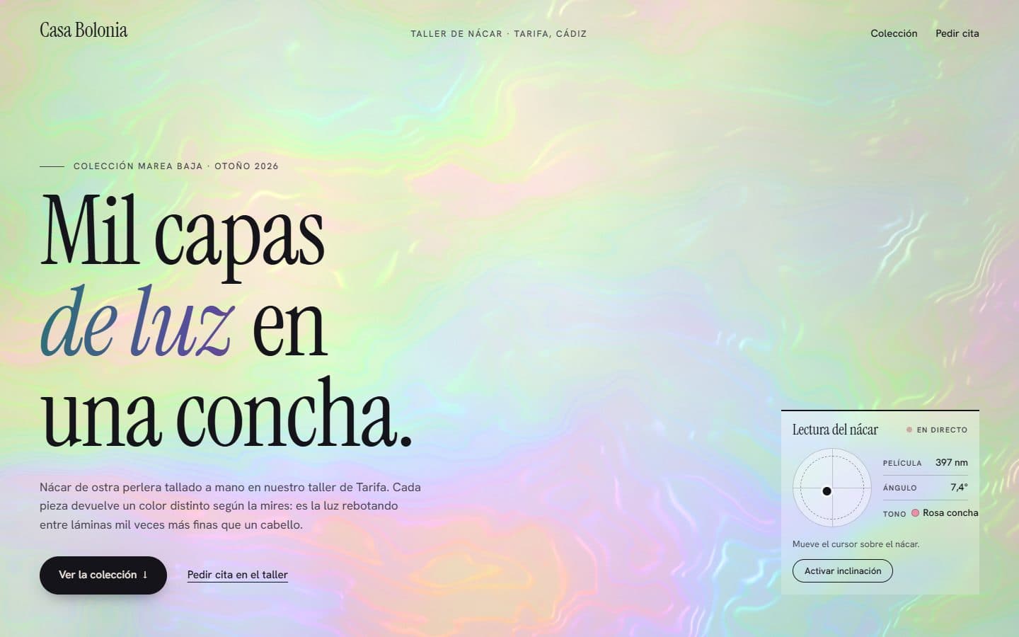 Lo que generó la IA con el prompt Lite de Nácar iridiscente
