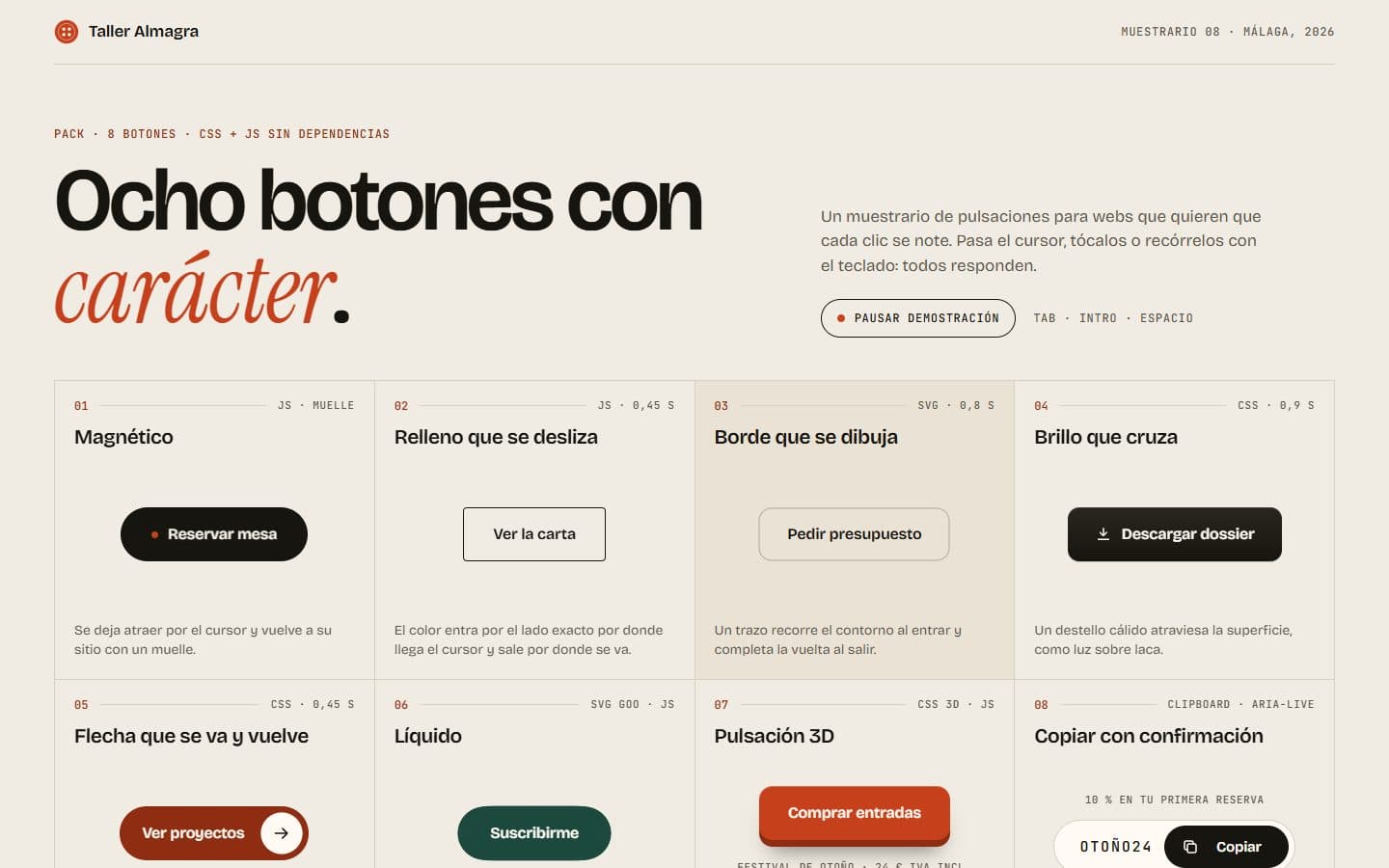 Lo que generó la IA con el prompt Completo de Pack de 8 botones con carácter
