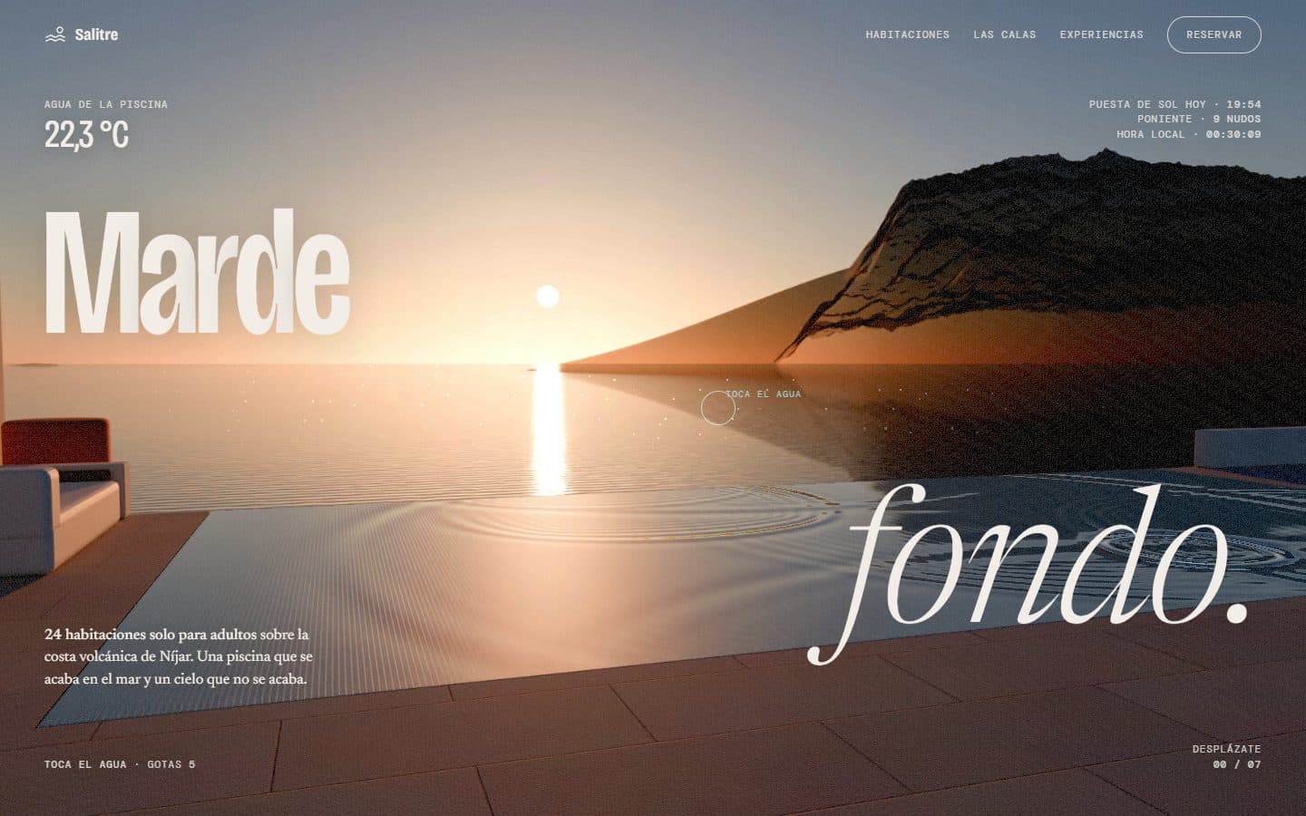 Lo que generó la IA con el prompt Completo de Hotel Salitre · Punta Ceniza, mar de fondo